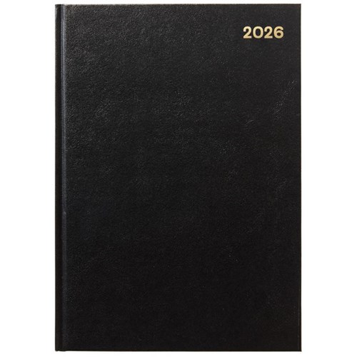 Winc A51 1/2 Hour Appointment Diary Recycled A5 1 Day Per Page 2026 Black