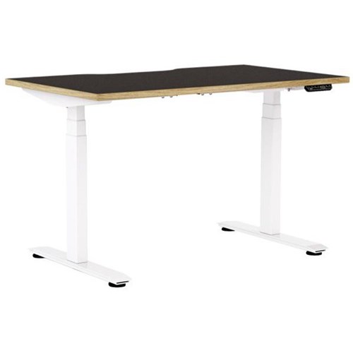 Klever Pro Electric Single User Height Adjustable Desk 1200mm Black/Classic Oak/White