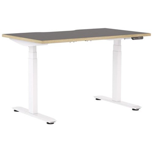 Klever Pro Electric Single User Height Adjustable Desk 1500mm Black/Classic Oak/White