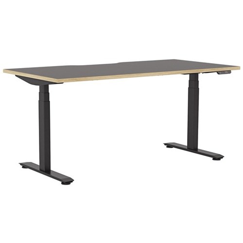 Klever Pro Electric Single User Height Adjustable Desk 1500mm Black/Classic Oak/Black