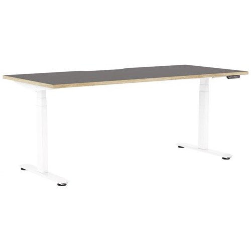 Klever Pro Electric Single User Height Adjustable Desk 1800mm Black/Classic Oak/White