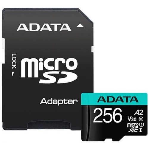Adata Premier Pro V30 UHS-I U3 A2 Micro SDXC Card & Adapter 256GB