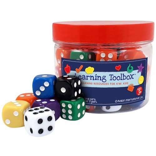 Learning Toolbox Standard Dice Coloured, Set of 50