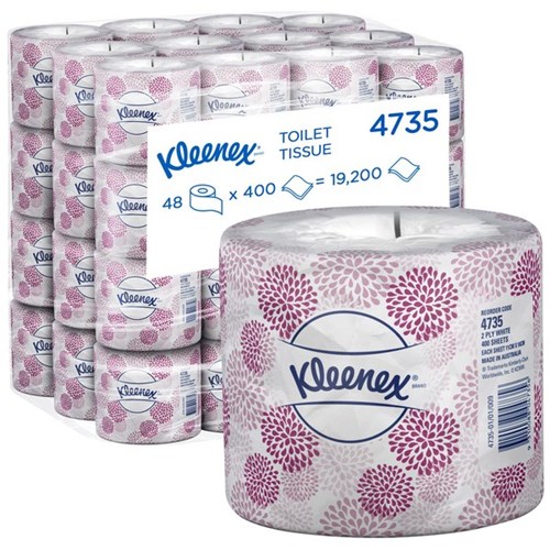 Kleenex 4735 Toilet Tissue 2 Ply White, Carton of 48