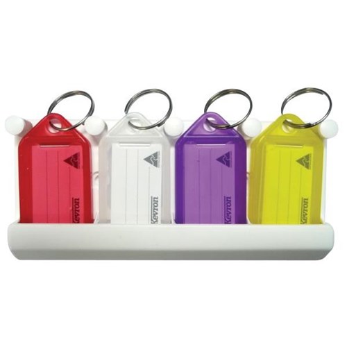 Kevron ID5 Security Key Tag Rack With 4 Key Ring Tags 56x30mm Assorted Colours