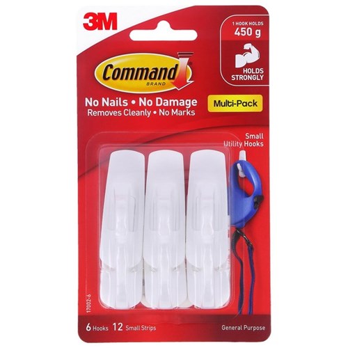 Command™ Adhesive Hooks Value Pack Small, Pack of 6
