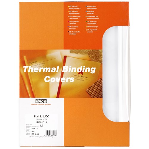 GBC Ibico Thermal Binding Covers 1.5mm White, Box of 100