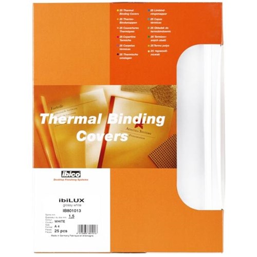 GBC Ibico Thermal Binding Covers 6mm White, Box of 100