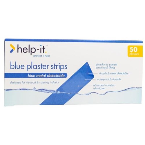Help-It Finger Extension Plasters 160x20mm Blue, Pack of 50