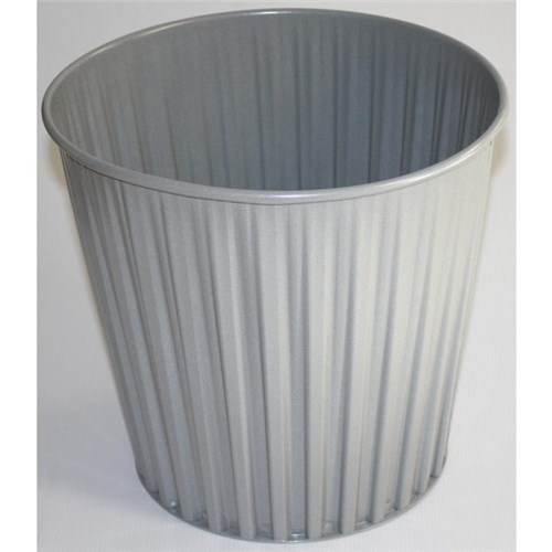 Fluteline Metal Rubbish Bin 15L 30cm Silver