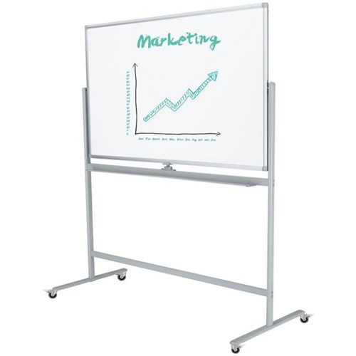 Boyd Visuals Porcelain Pivoting Mobile Whiteboard Magnetic 1200 x 900mm