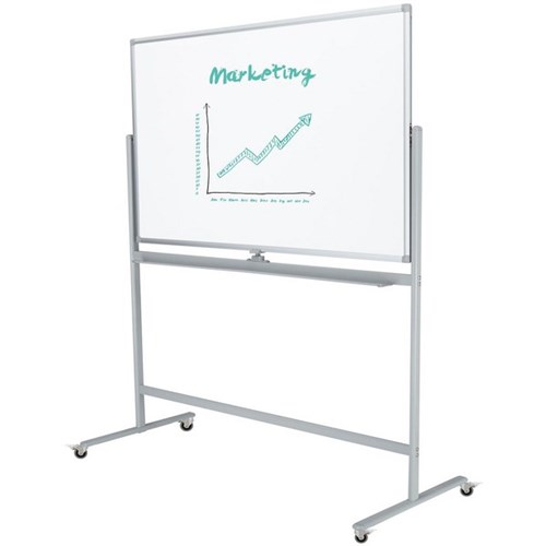 Boyd Visuals Porcelain Pivoting Mobile Whiteboard Magnetic 1500 x 1200mm
