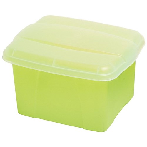 Marbig Office-In-A-Box Plastic Filing Box & Lid Lime
