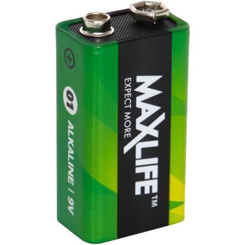 Maxlife Alkaline Battery, 9 Volt
