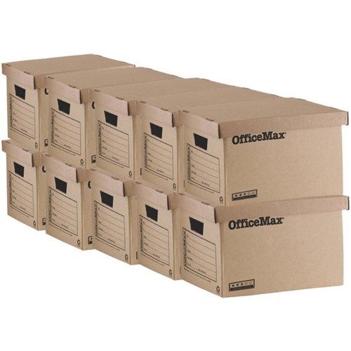 OfficeMax Enviro Recycled Archive Box 305x400x260mm, Pack of 10