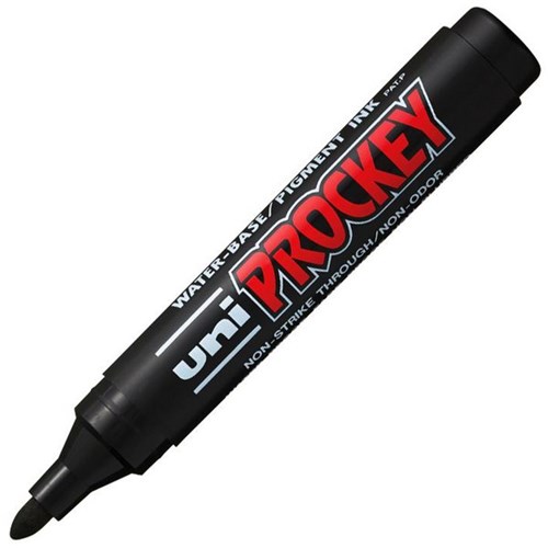 uni PM122 Prockey Black Odourless Flip Chart Permanent Marker Bullet Tip