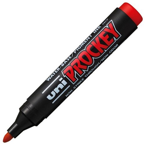 uni PM122 Prockey Red Odourless Flip Chart Permanent Marker Bullet Tip