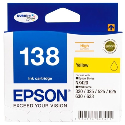 Epson 138 Yellow Ink Cartridge C13T138492