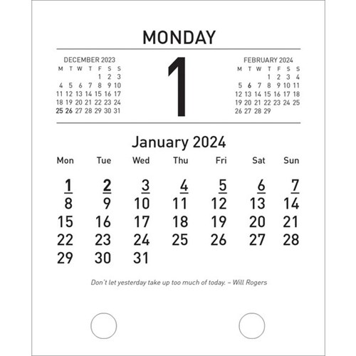 Collins 13H Desk Top Opening Calendar Refill 2024