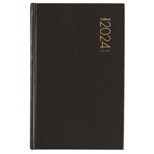 Collins 81A 1/2 Hour Appointment Diary 125x195mm 1 Day To A Page 2024 Black