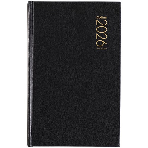 Collins 81A 1/2 Hour Appointment Diary 125x195mm Day Per Page 2026 Black