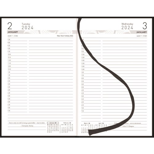 Collins 81A 1/2 Hour Appointment Diary 125x195mm 1 Day To A Page 2024 Black
