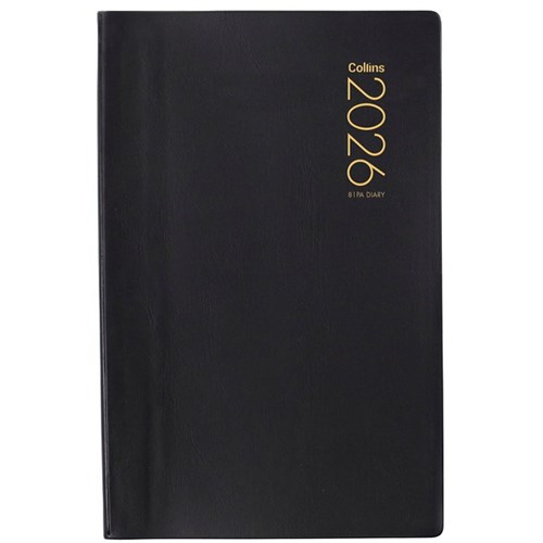 Collins 81PA 1/2 Hour Appointment Diary PVC Cover 125x195mm Day Per Page 2026 Black