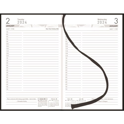 Collins 81A 1/2 Hour Appointment Diary PVC Cover 125x195mm 1 Day To A Page 2024 Black