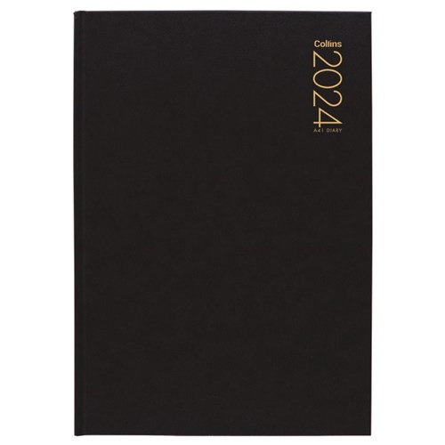 Collins A41 Diary A4 1 Day To A Page 2024 Black