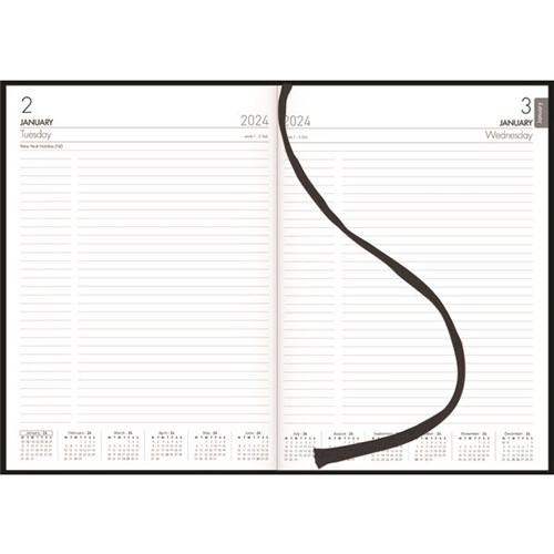 Collins A41 Diary A4 1 Day To A Page 2024 Black