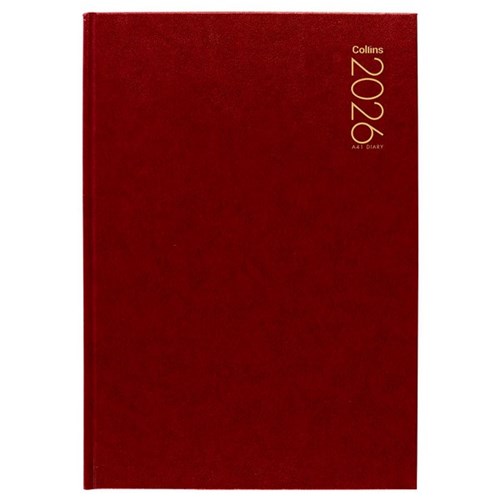 Collins A41 Diary A4 Day Per Page 2026 Red