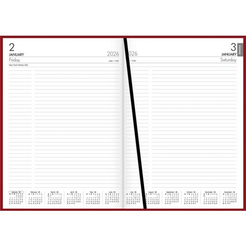 Collins A41 Diary A4 Day Per Page 2026 Red