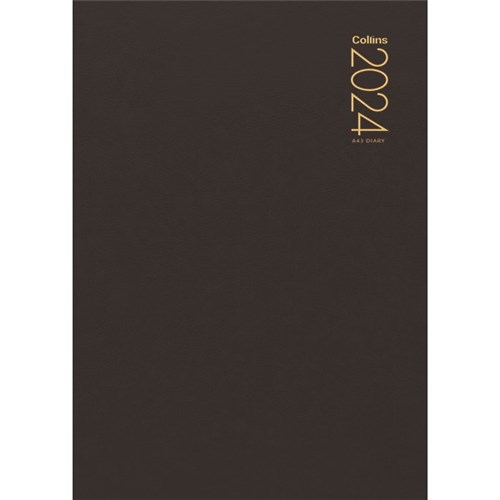 Collins A43 Diary A4 Week To View 2024 Black