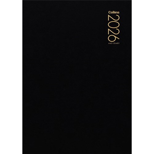 Collins A43 Diary A4 Week To View 2026 Black