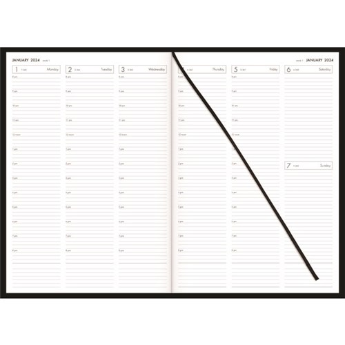 Collins A43 Hourly Appointment Diary A4 Week To View 2024 Black