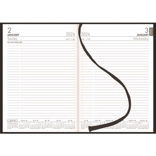 Collins A51 Diary A5 1 Day To A Page 2024 Black