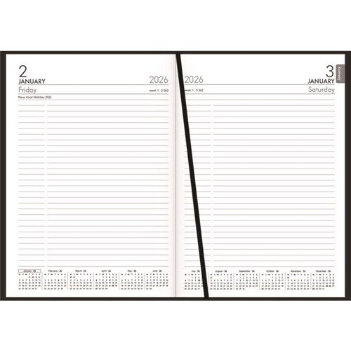 Collins A51 Diary A5 1 Day Per Page 2026 Black