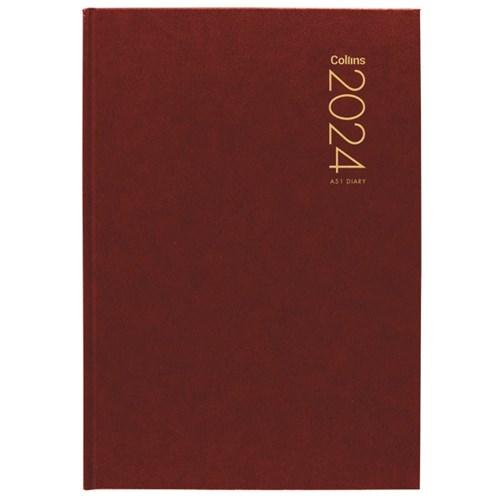Collins A51 Diary A5 1 Day To A Page 2024 Red