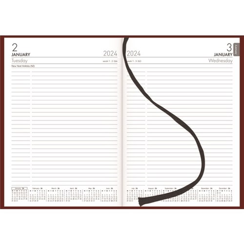 Collins A51 Diary A5 1 Day To A Page 2024 Red