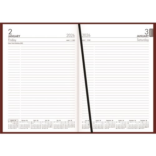 Collins A51 Diary A5 Day Per Page 2026 Red