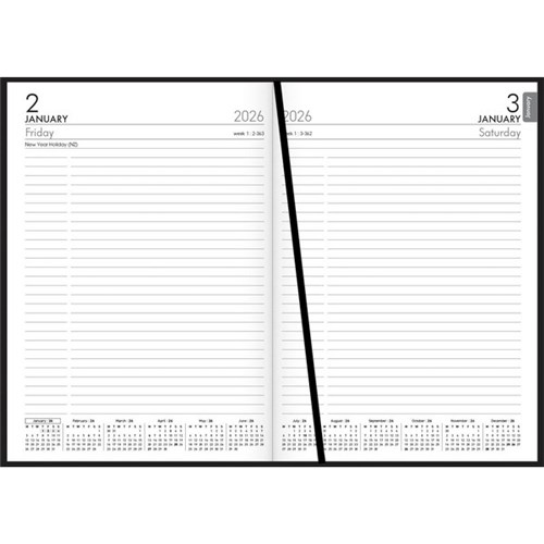 Collins A51E Executive Diary A5 Day Per Page 2026 Black