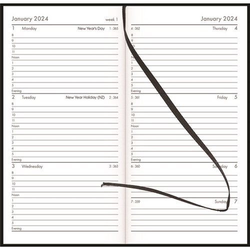 Collins CW3 Hourly Appointment Diary Week To View 2024 Black
