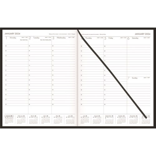 Collins MD1083 Hourly Appointment Diary Week To View 2024 Black