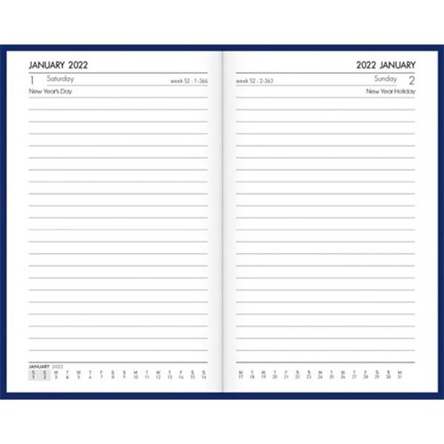 Collins A6.51P Pocket Diary 1 Day To A Page 2022 Blue OfficeMax NZ