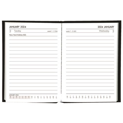 Collins A71 Pocket Diary 1 Day To A Page 2024 Black