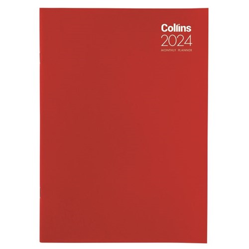 Collins A4M Monthly Planner Diary A4 Month To View 2024 Assorted Colours