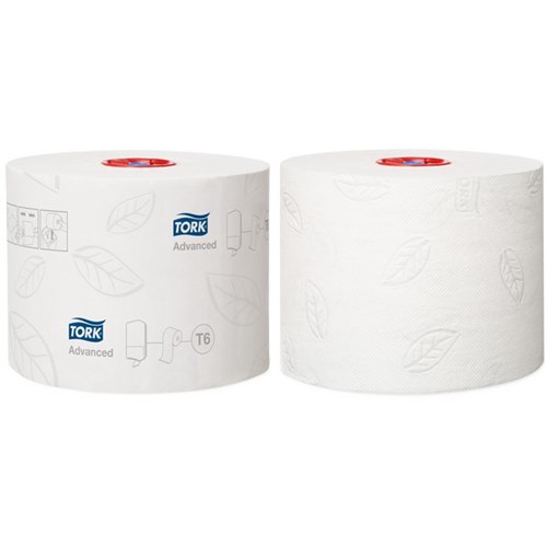 Tork T6 Advanced Mid-Size Toilet Tissue 2 Ply 127530, Carton of 27