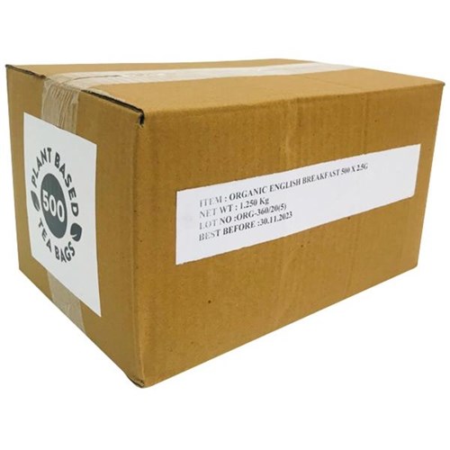 Trade Aid Organic English Breakfast Tagless Tea Bags, Box of 500