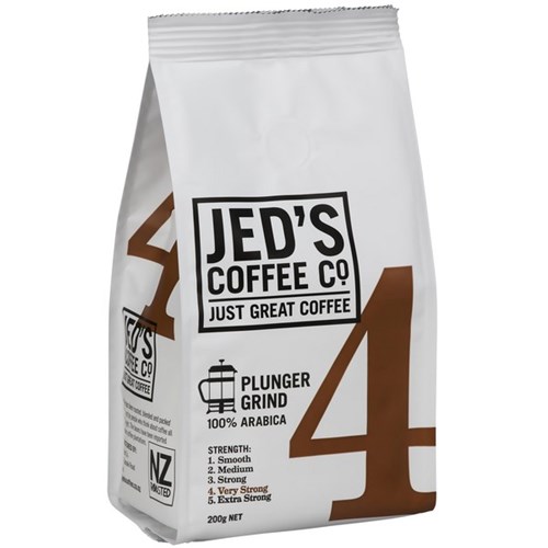Jed's Coffee Co. No. 4 Very Strong Ground Plunger & Filter Coffee 200g
