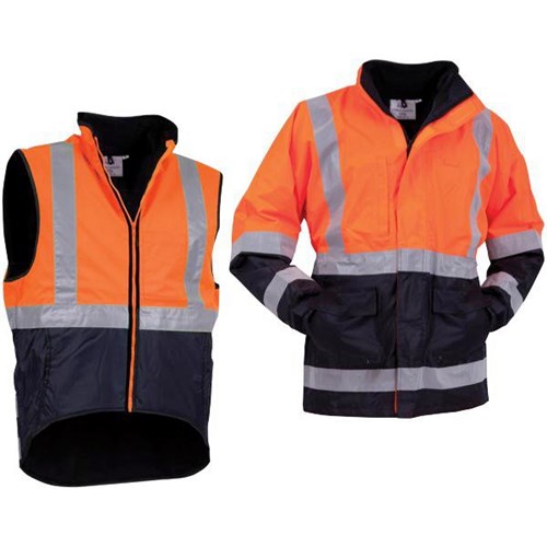 Argyle Stamina 5-in-1 Jacket and Vest Combo 2XL Orange/Navy